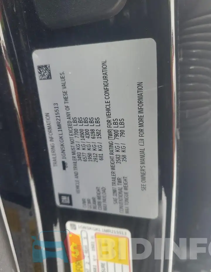 1GNSKGKL1MR215513 Photo# 13