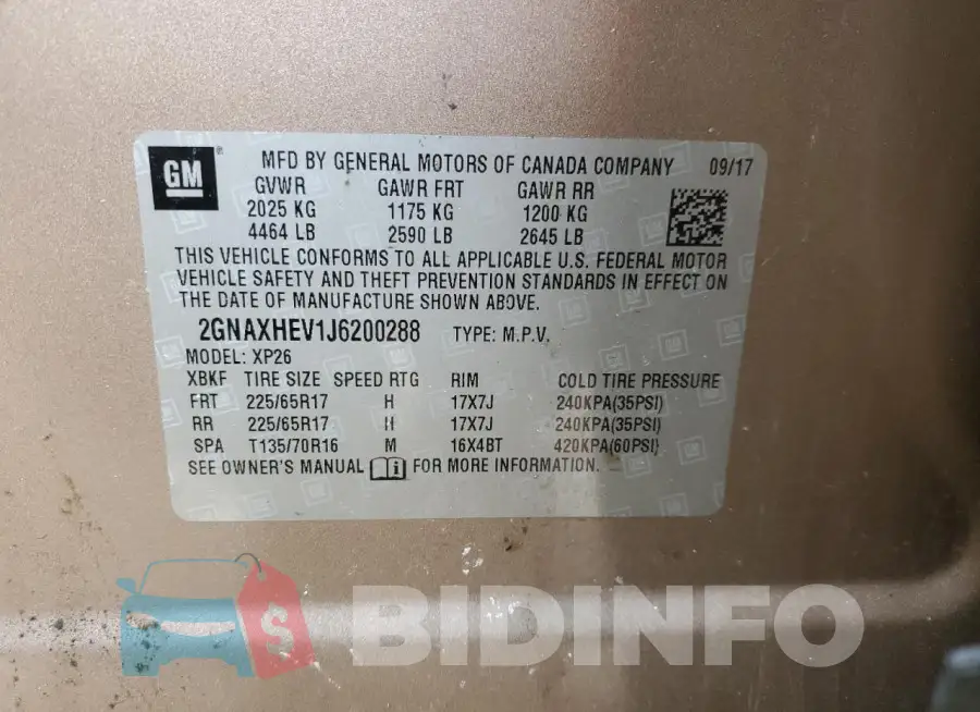2GNAXHEV1J6200288 Photo# 12