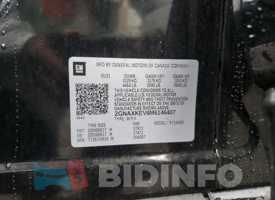 2GNAXKEV6M6146407 Photo# 14