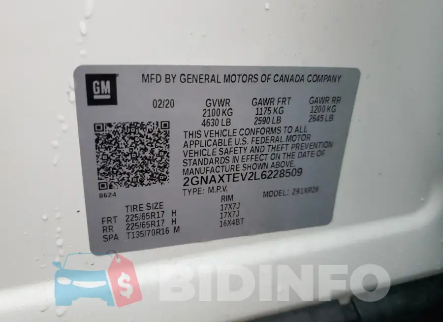 2GNAXTEV2L6228509 Photo# 14