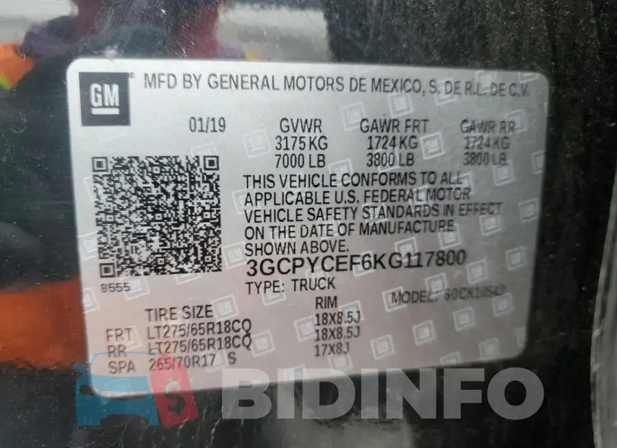 3GCPYCEF6KG117800 Photo# 12
