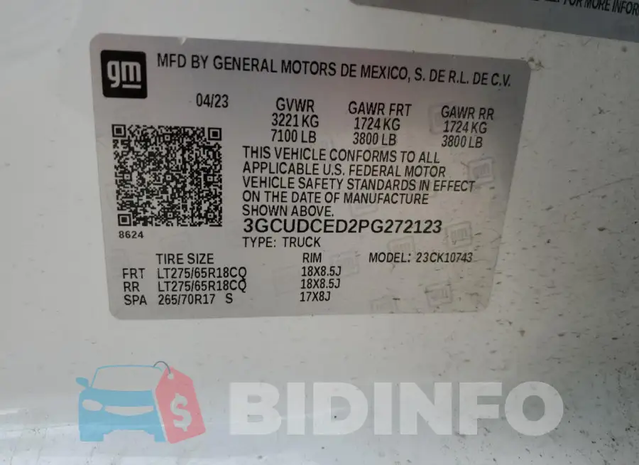 3GCUDCED2PG272123 Photo# 12