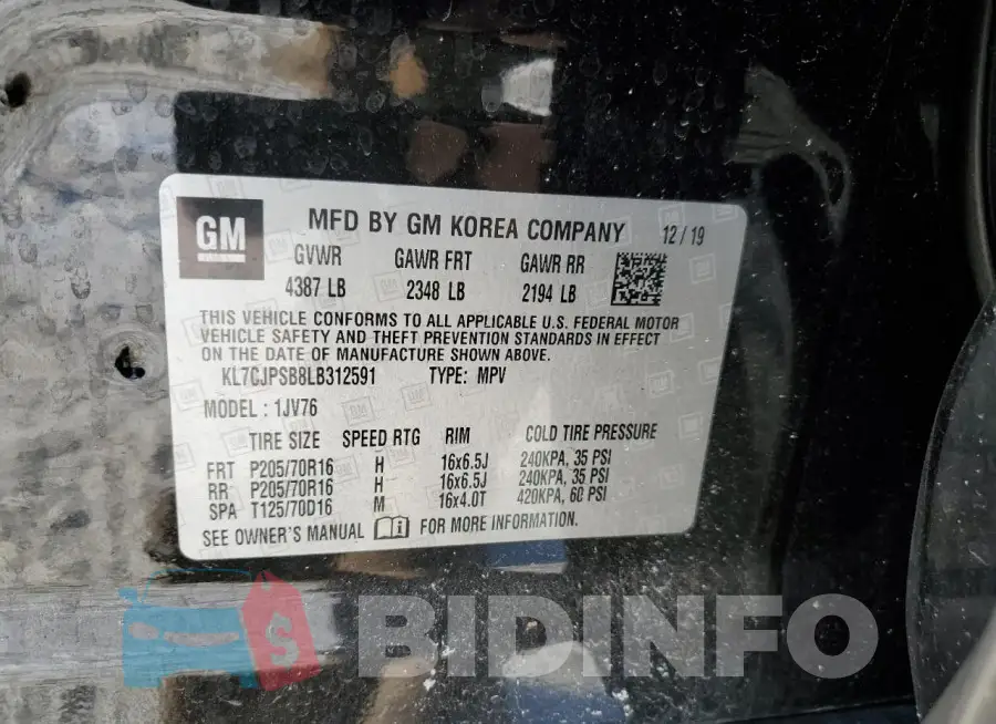 KL7CJPSB8LB312591 Photo# 14