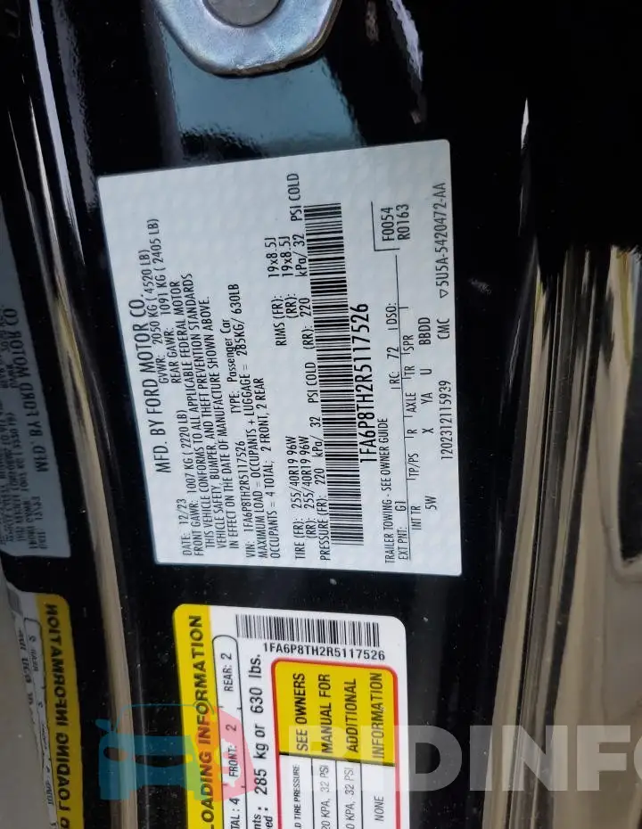 1FA6P8TH2R5117526 Photo# 13
