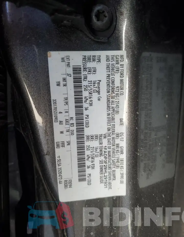 1FADP3F29HL291931 Photo# 12