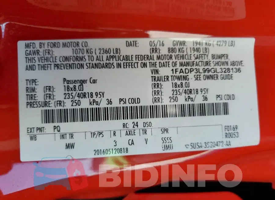 1FADP3L99GL328136 Photo# 13