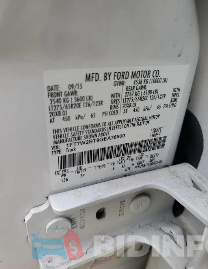 1FT7W2BT9GEA78600 Photo# 12