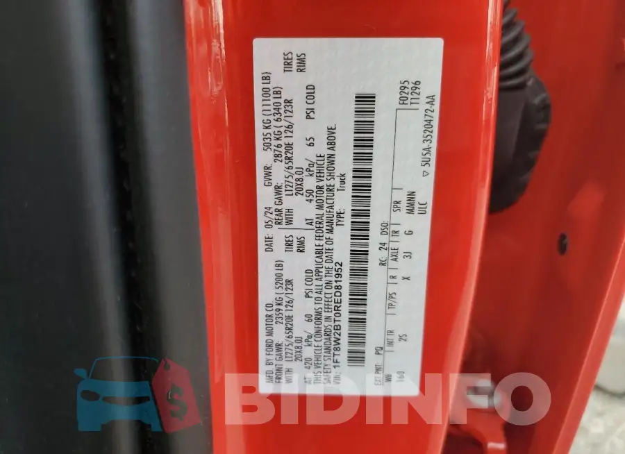 1FT8W2BT0RED81952 Photo# 12