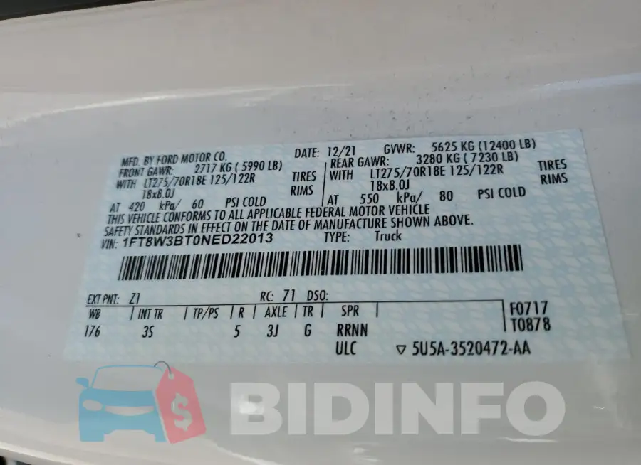 1FT8W3BT0NED22013 Photo# 13