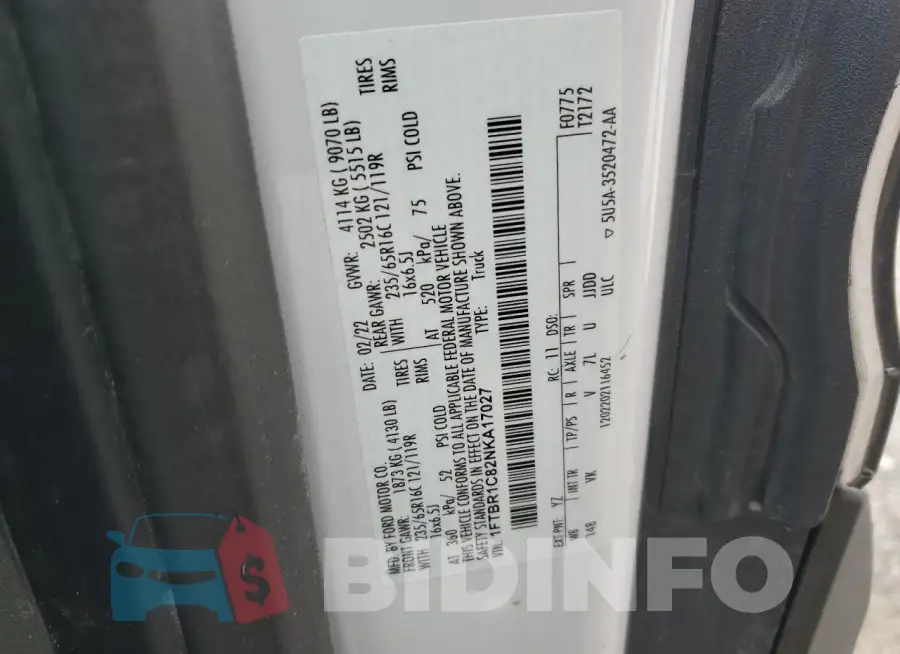 1FTBR1C82NKA17027 Photo# 13