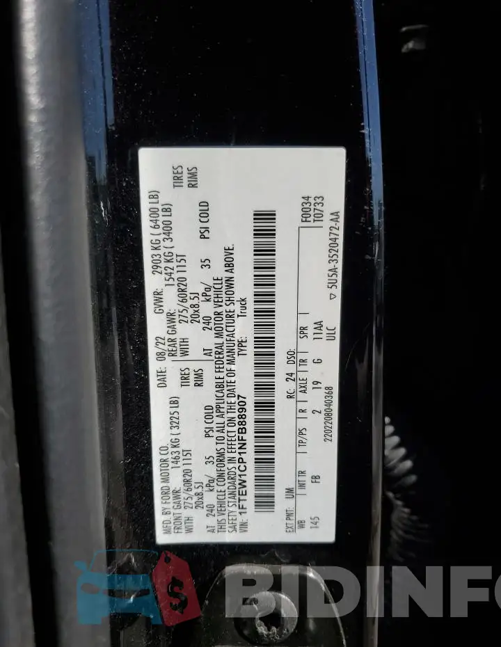1FTEW1CP1NFB88907 Photo# 12