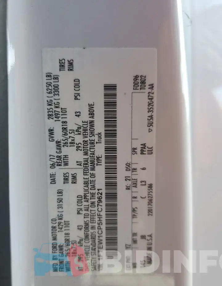 1FTEW1CP5HFC79621 Photo# 12