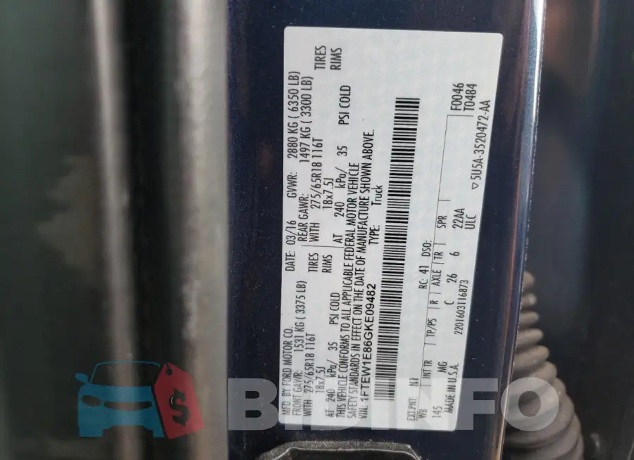 1FTEW1E86GKE09482 Photo# 12