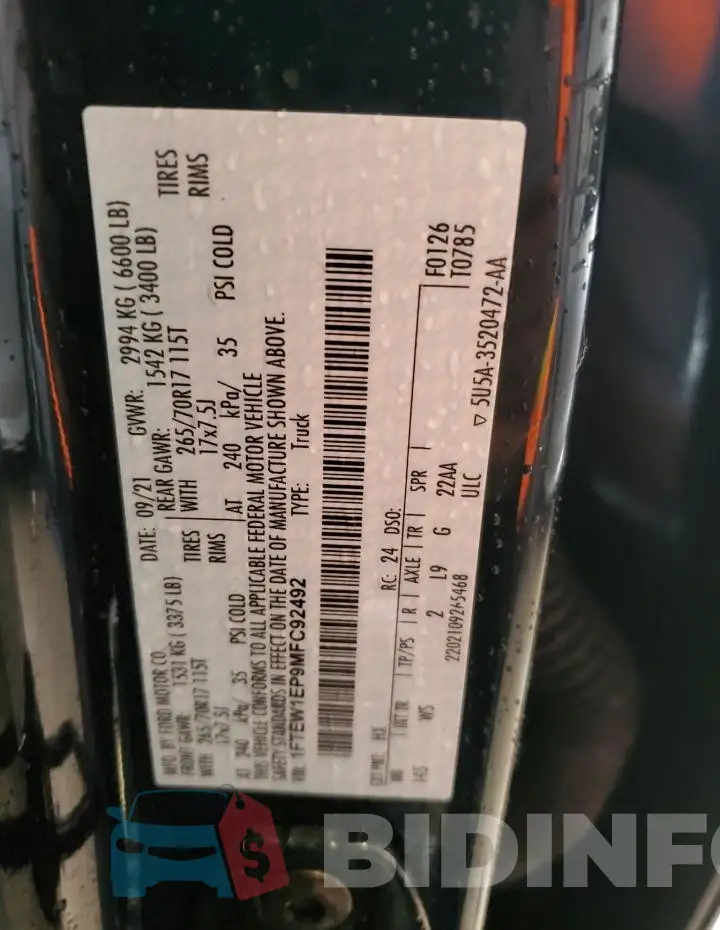 1FTEW1EP9MFC92492 Photo# 12