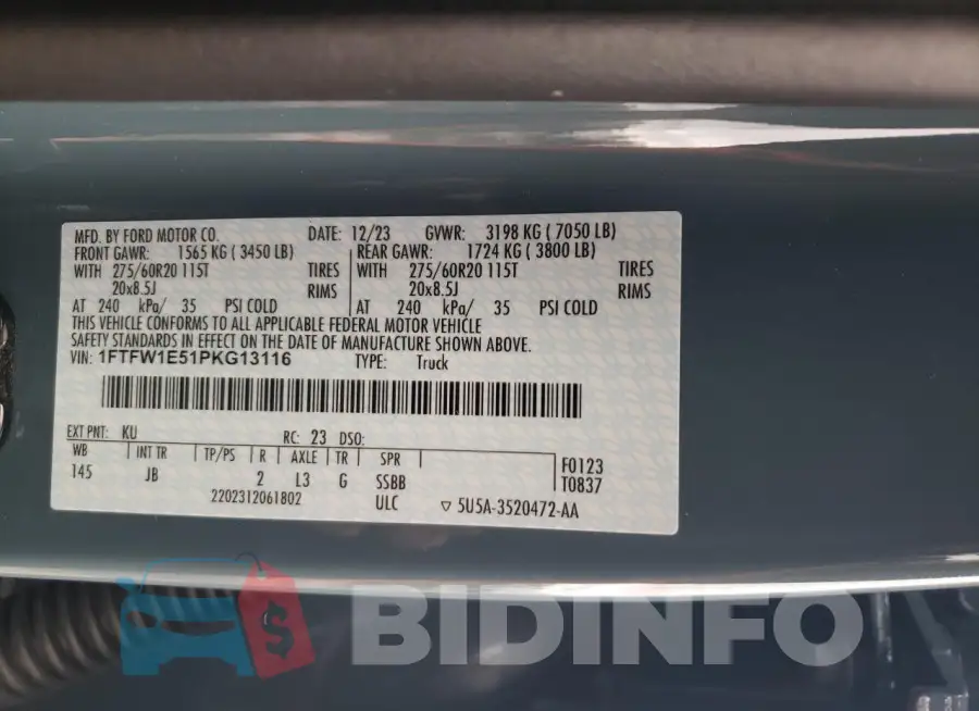 1FTFW1E51PKG13116 Photo# 13