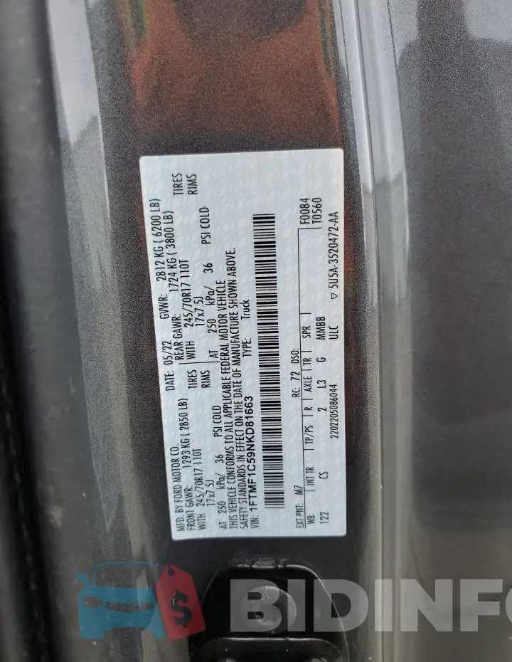 1FTMF1C59NKD81663 Photo# 12