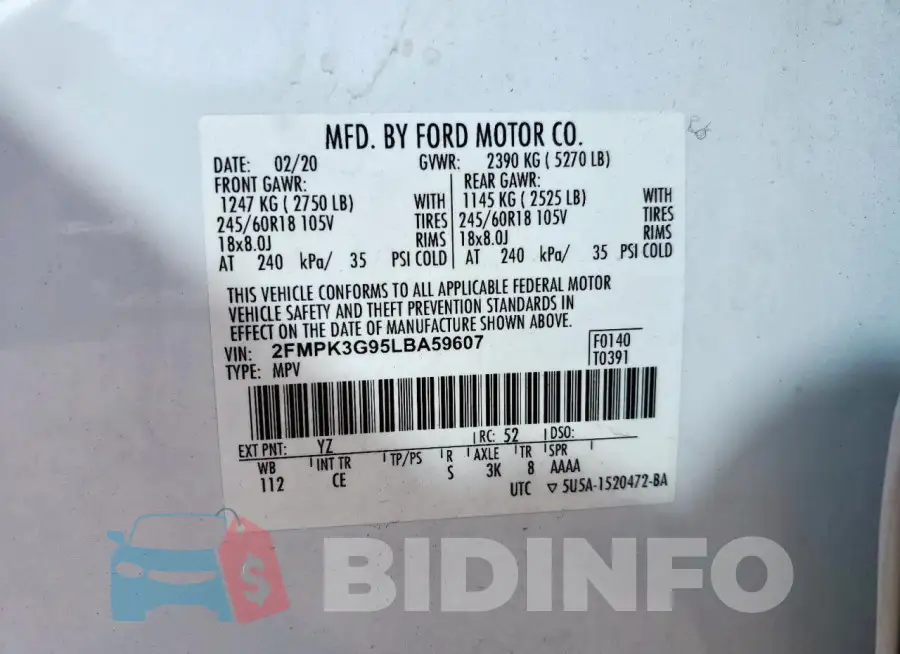 2FMPK3G95LBA59607 Photo# 13