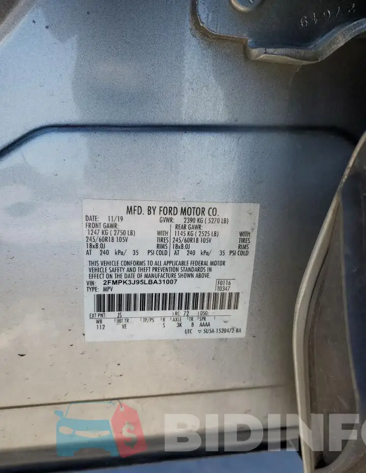 2FMPK3J95LBA31007 Photo# 14