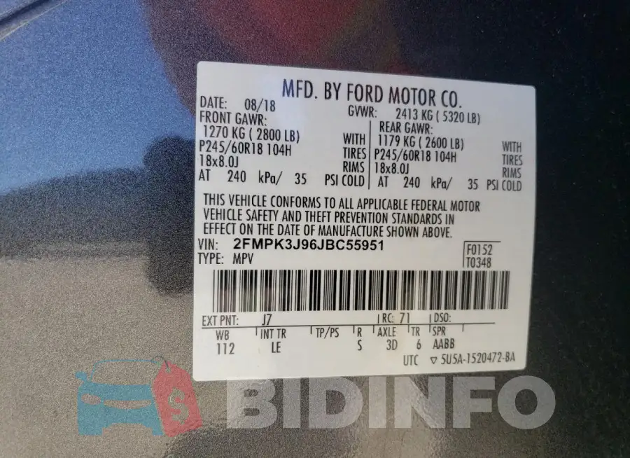 2FMPK3J96JBC55951 Photo# 14