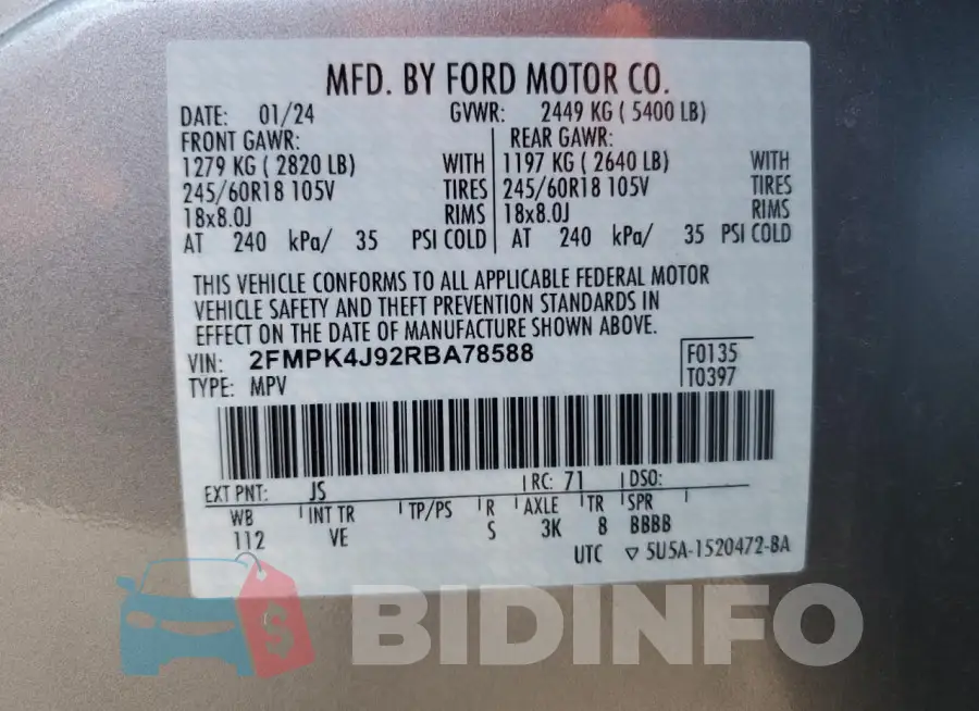 2FMPK4J92RBA78588 Photo# 13