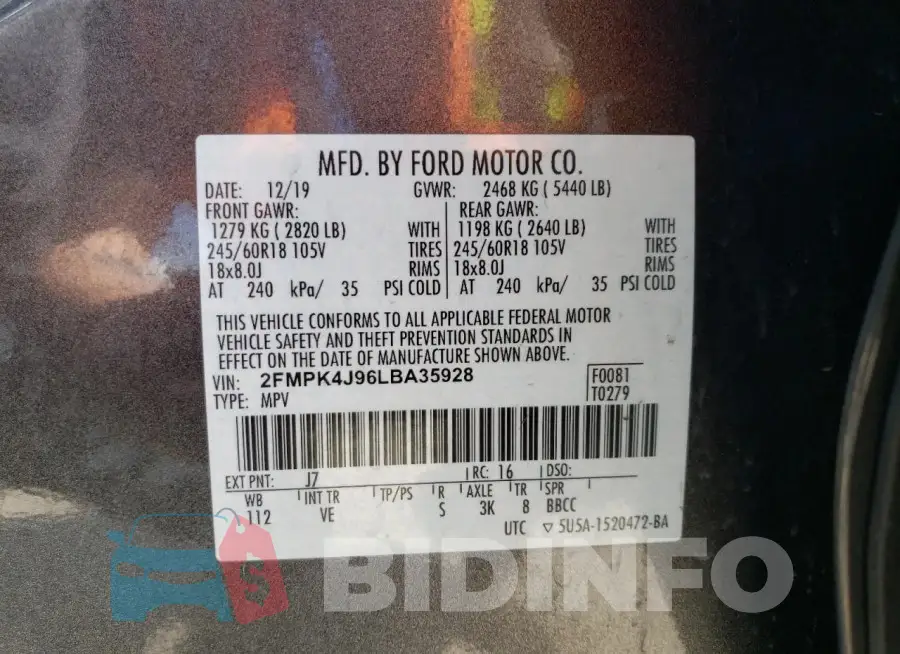 2FMPK4J96LBA35928 Photo# 13