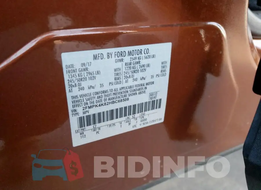 2FMPK4K82HBC68508 Photo# 13