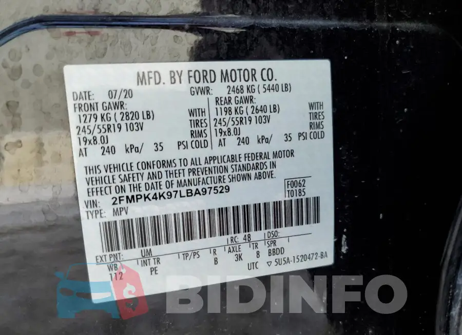 2FMPK4K97LBA97529 Photo# 13