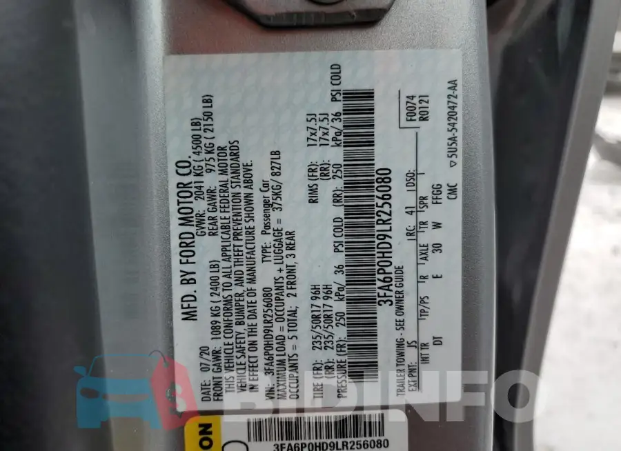 3FA6P0HD9LR256080 Photo# 12