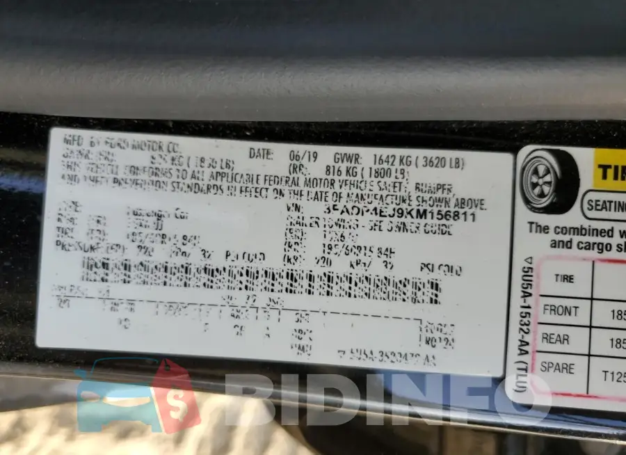 3FADP4EJ9KM156811 Photo# 14