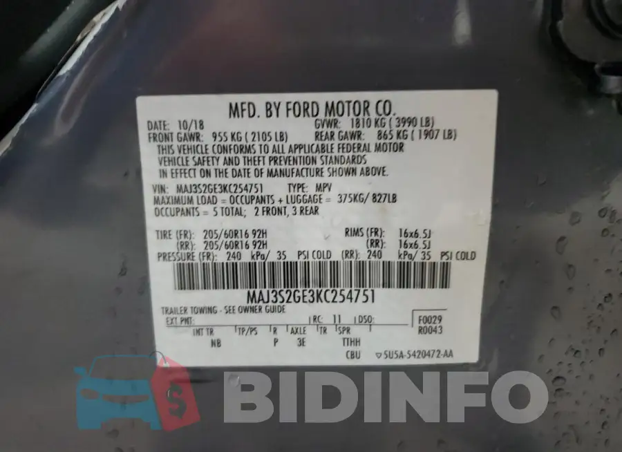 MAJ3S2GE3KC254751 Photo# 14