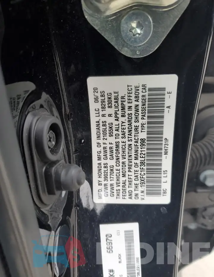 19XFC1F38LE211998 Photo# 13