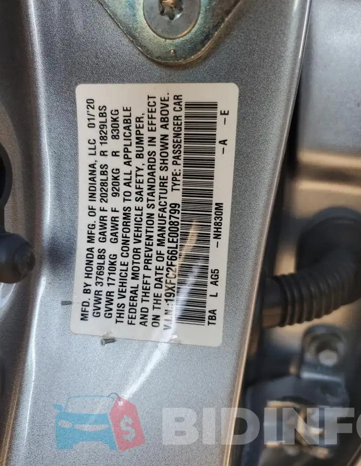 19XFC2F66LE008799 Photo# 12
