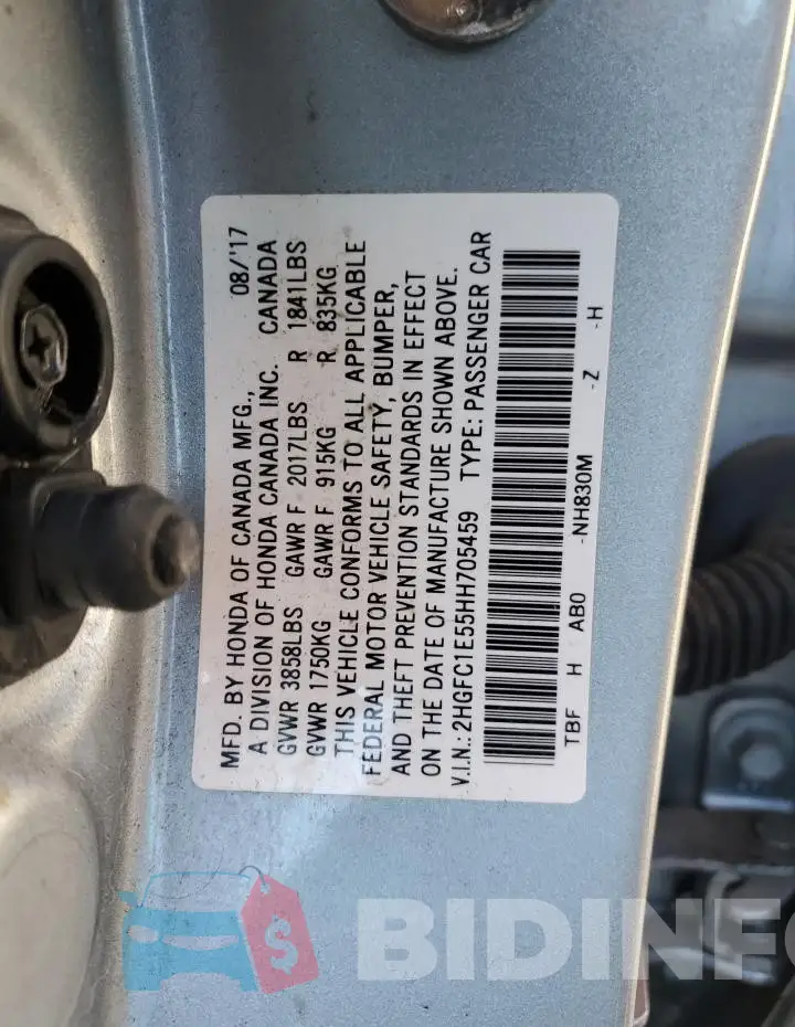 2HGFC1E55HH705459 Photo# 12