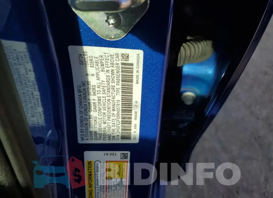2HGFE2F55RH557619 Photo# 12