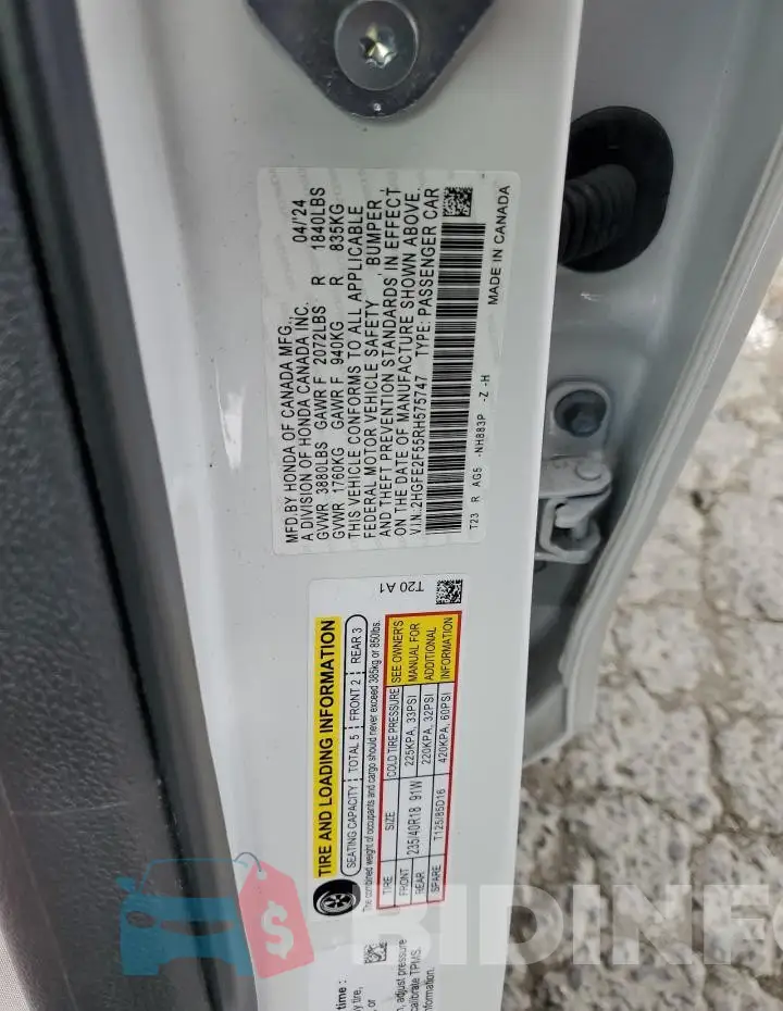 2HGFE2F55RH575747 Photo# 12