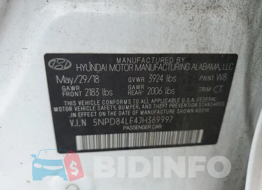 5NPD84LF4JH369997 Photo# 12