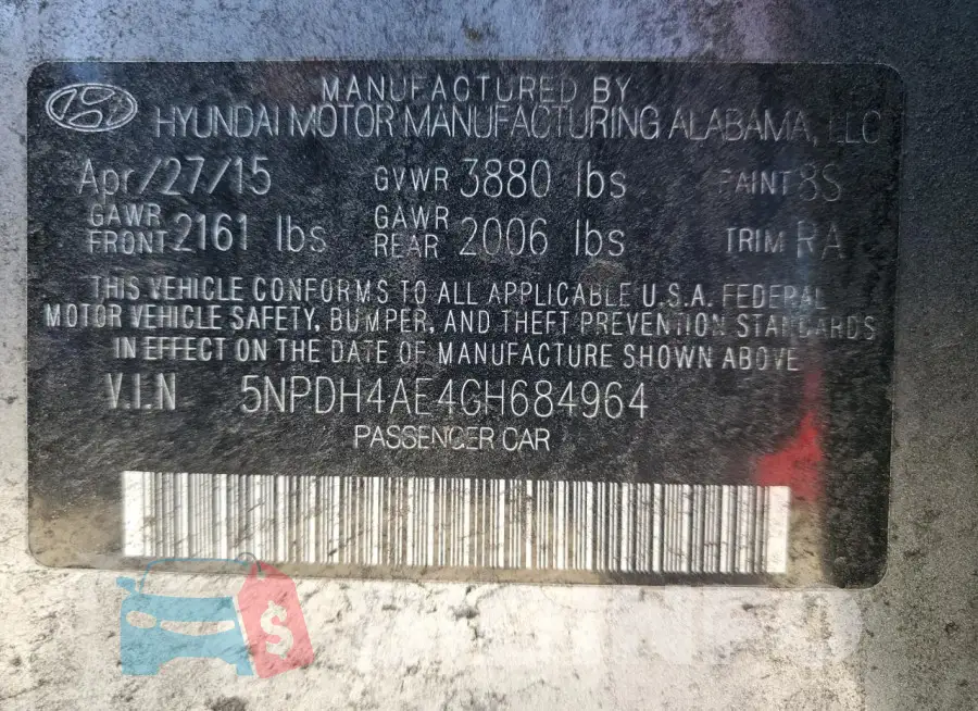 5NPDH4AE4GH684964 Photo# 12