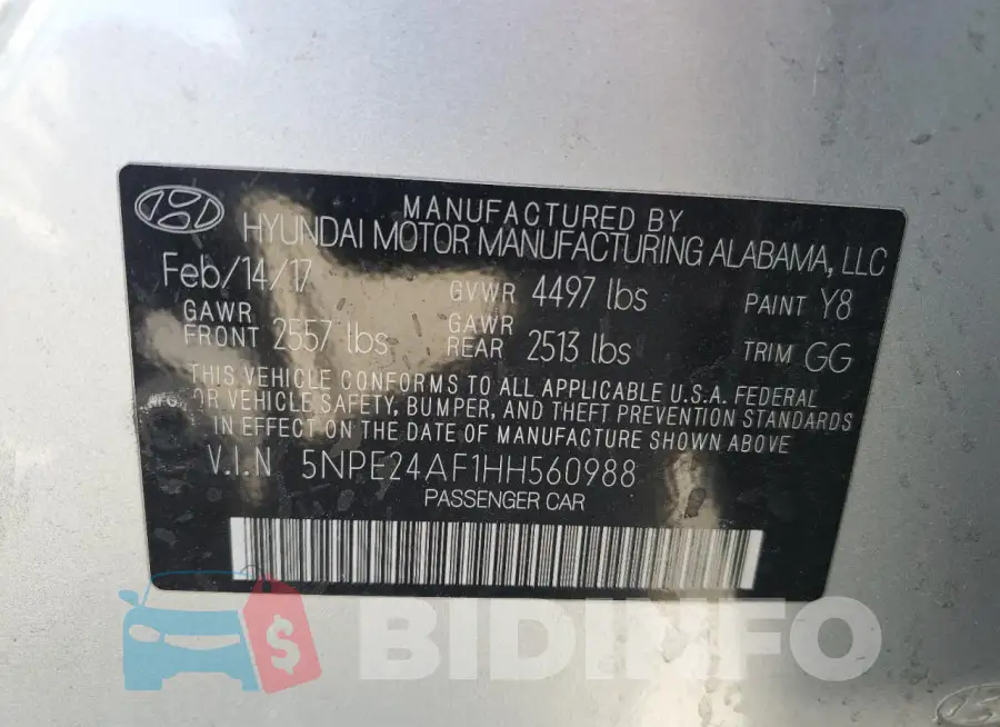 5NPE24AF1HH560988 Photo# 12