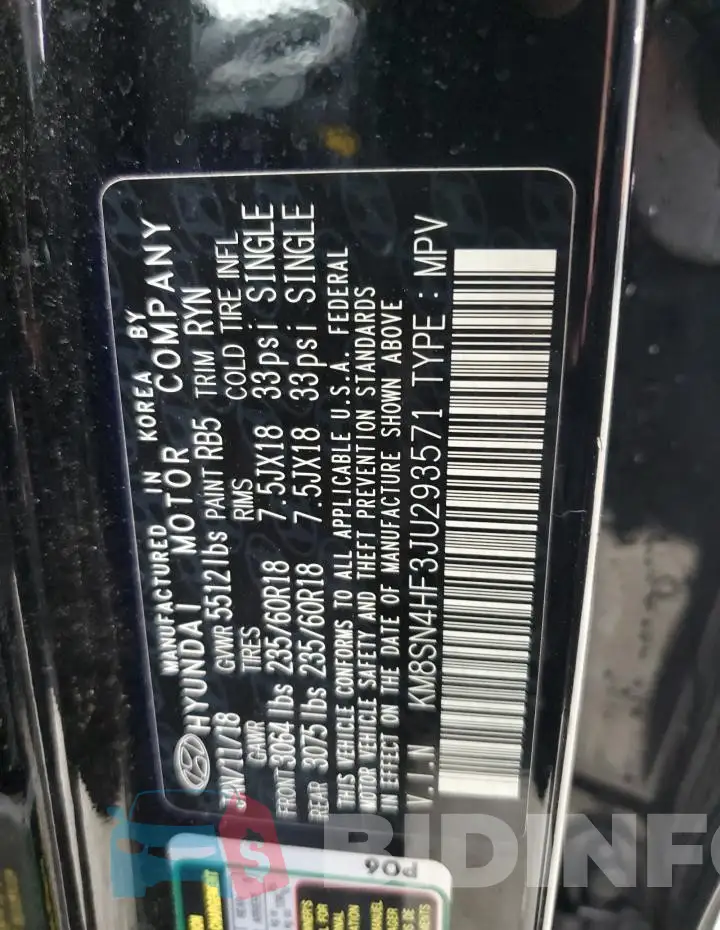 KM8SN4HF3JU293571 Photo# 13