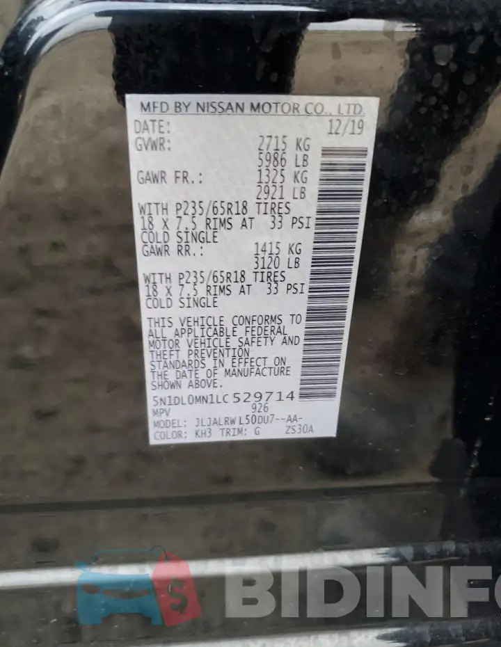5N1DL0MN1LC529714 Photo# 13