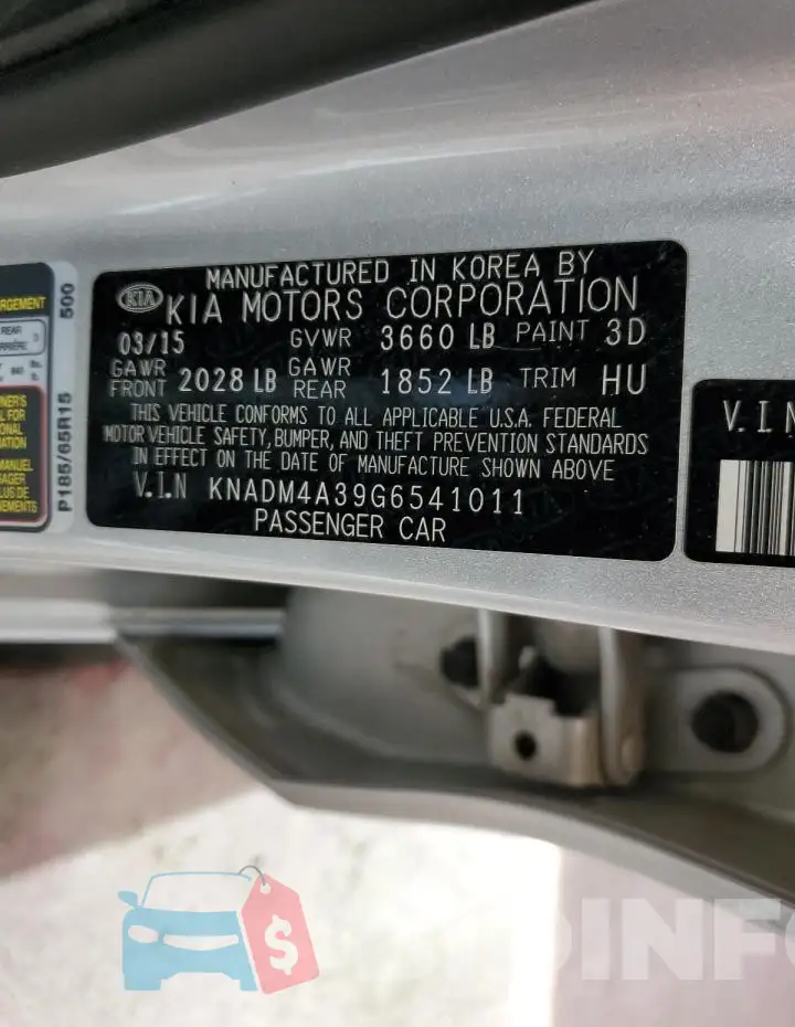 KNADM4A39G6541011 Photo# 13