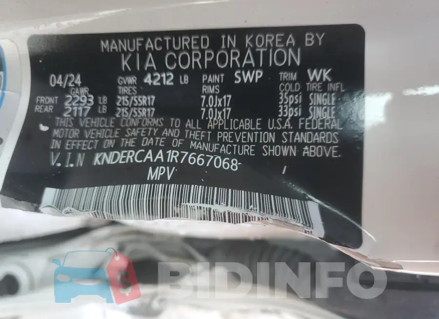 KNDERCAA1R7667068 Photo# 14