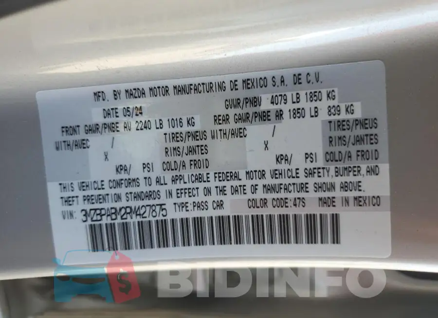 3MZBPABM2RM427875 Photo# 12
