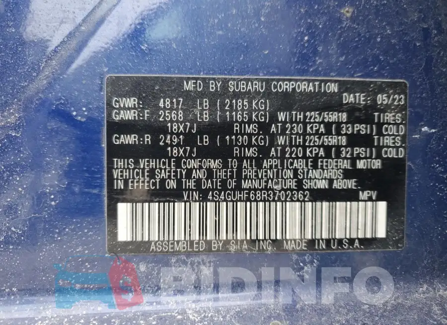 4S4GUHF68R3702362 Photo# 12