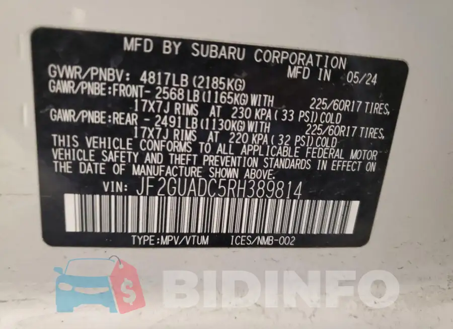 JF2GUADC5RH389814 Photo# 12