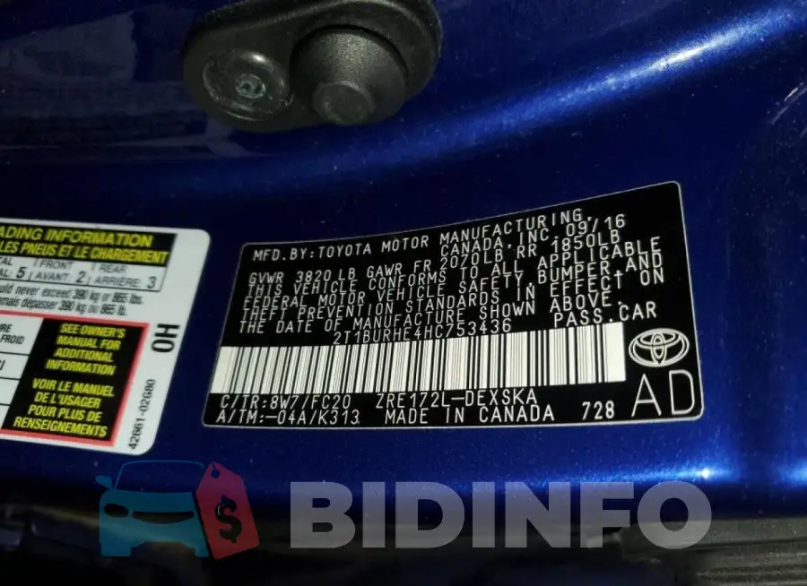 2T1BURHE4HC753436 Photo# 13