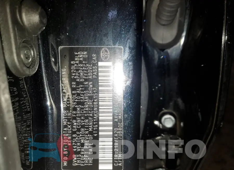 4T1G11AK0NU641517 Photo# 13