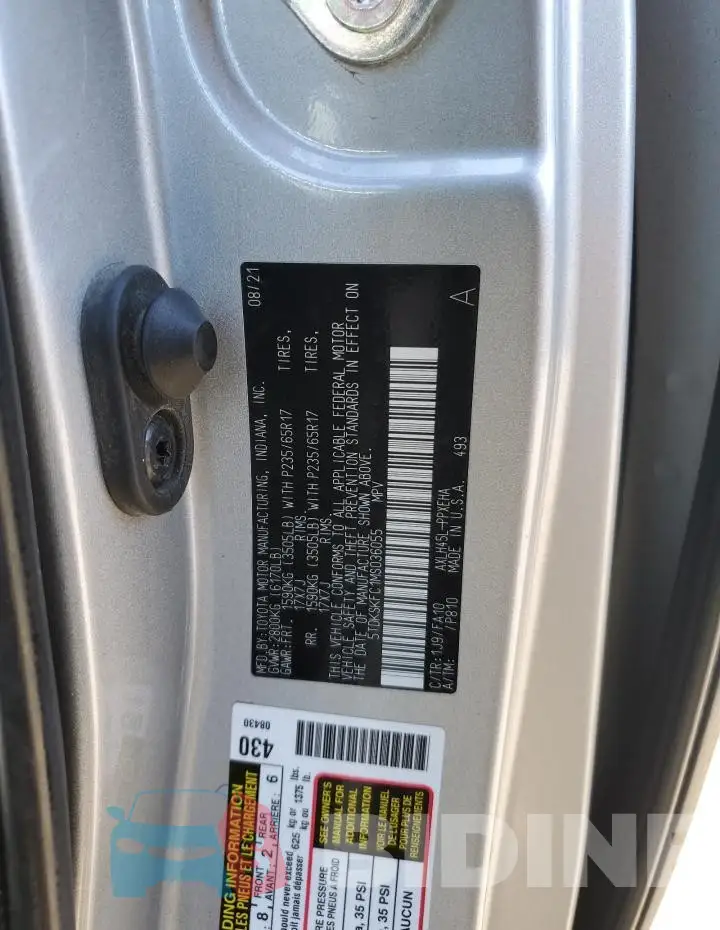 5TDKSKFC1MS036055 Photo# 12