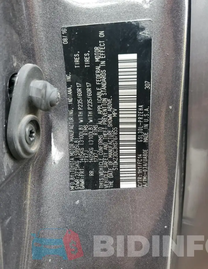 5TDKZ3DC3HS767855 Photo# 14
