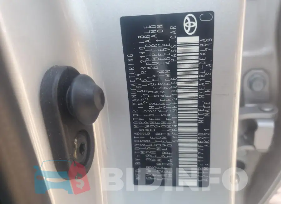 5YFB4MDE9RP219696 Photo# 12
